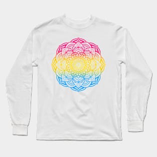 Gradient Pansexual Pride Mandala Long Sleeve T-Shirt